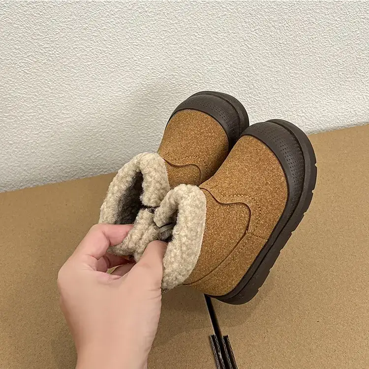 Winter Fleece Baby Boots for Girls Brown — feature 4