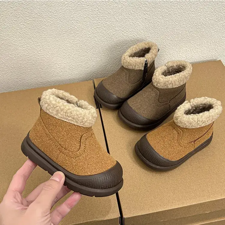 Winter Fleece Baby Boots for Girls Brown — feature 5