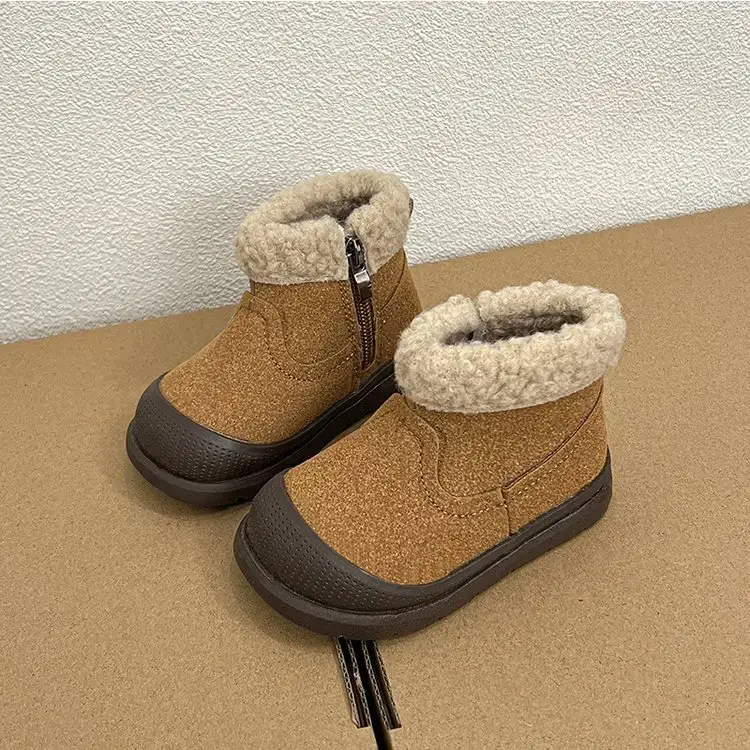 Winter Fleece Baby Boots for Girls Brown — feature 6
