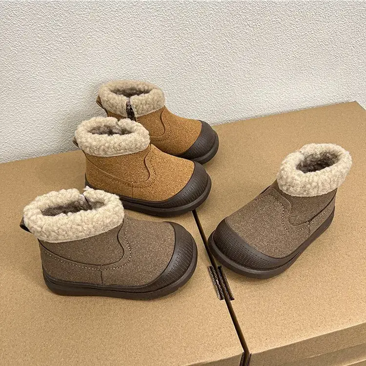 Winter Fleece Baby Boots for Girls Brown — feature 7