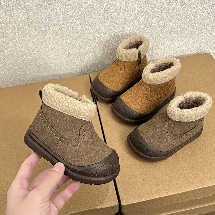 Winter Fleece Baby Boots for Girls Brown — feature 8