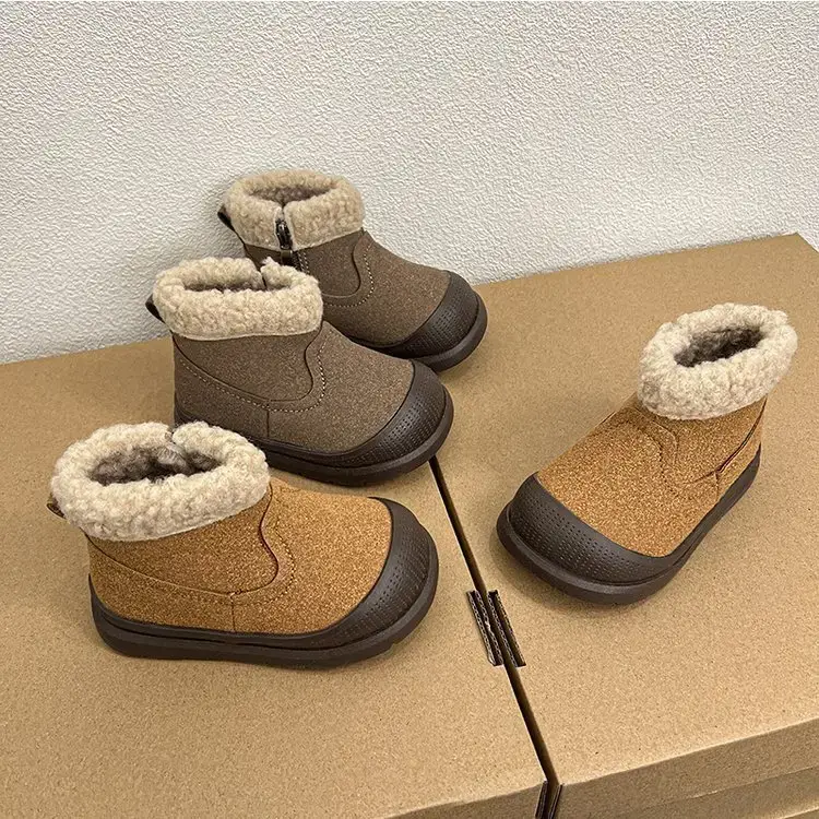 Winter Fleece Baby Boots for Girls Brown — feature 9