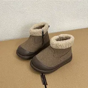 Winter Fleece Baby Boots for Girls Brown