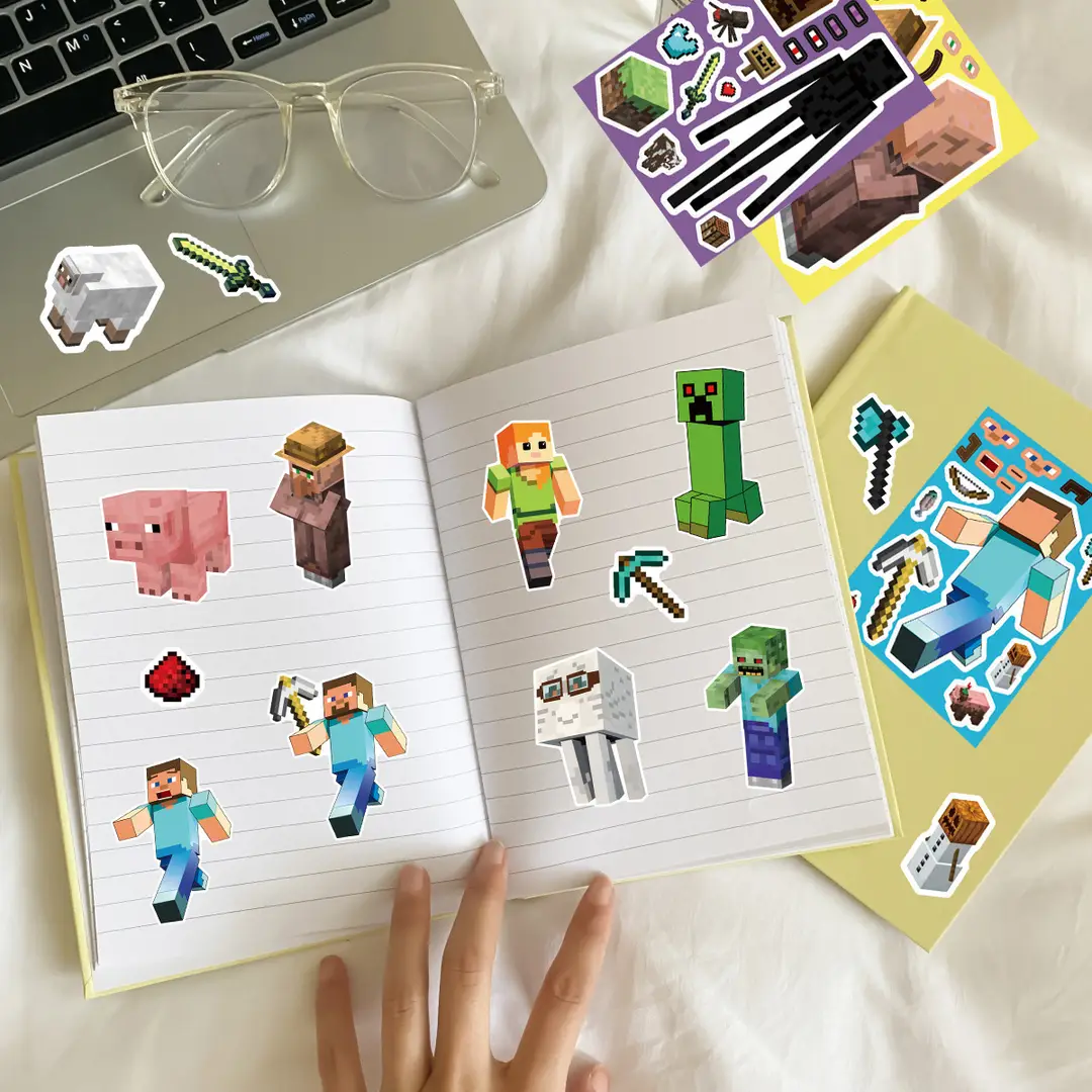 8 Pixel World Make a Face Puzzle Stickers for Kidsren, Educational Early Education DIY Party Decoration Waterproof Stickers — feature 7