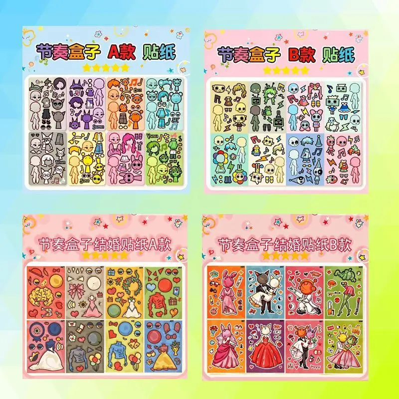 8 Pixel World Make a Face Puzzle Stickers for Kidsren, Educational Early Education DIY Party Decoration Waterproof Stickers