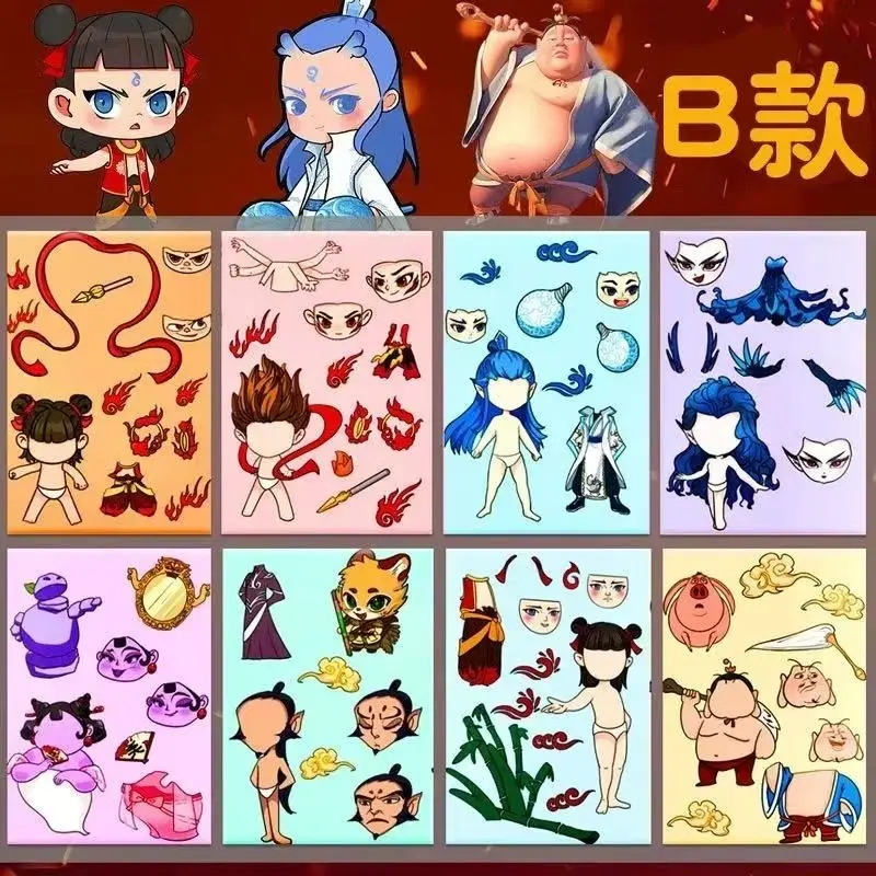 8 Pixel World Make a Face Puzzle Stickers for Kidsren, Educational Early Education DIY Party Decoration Waterproof Stickers