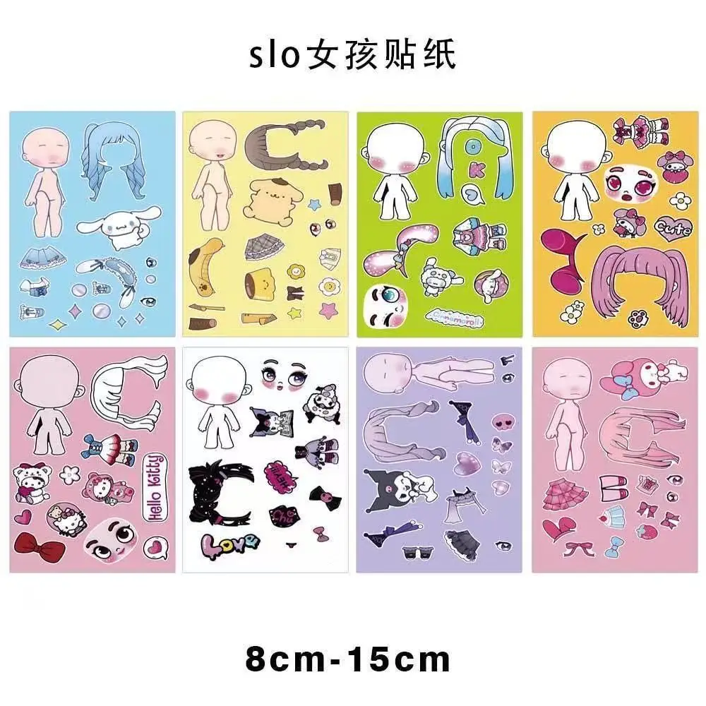 8 Pixel World Make a Face Puzzle Stickers for Kidsren, Educational Early Education DIY Party Decoration Waterproof Stickers