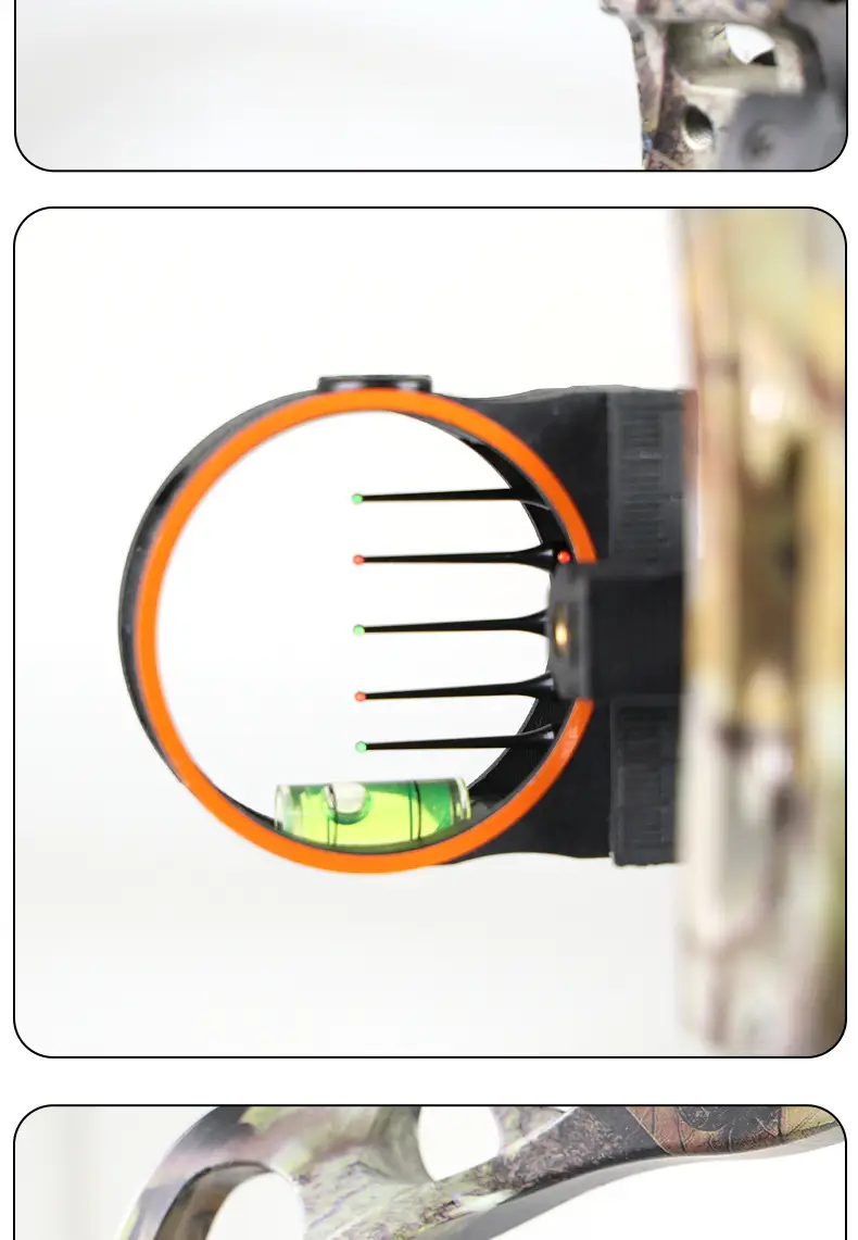 Five-Pin Sight for Compound Bow, Universal Sight for Pulley Bow, Four-Way Adjustable Independent Sight Pin, Adjustable Archery Accessories — feature 12