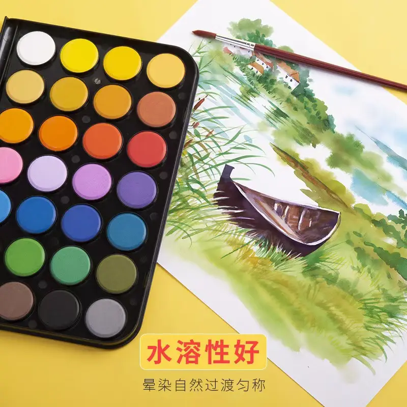 Morning Light Solid Watercolor Paints Watercolor Art Solid Painting Pigment Set for Beginners and Elementary School Students