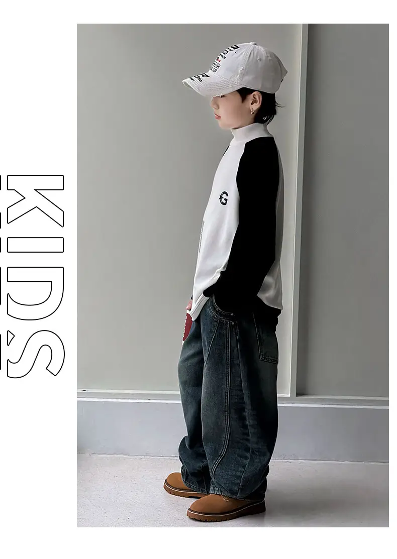 Boys Fleece Lined Base Layer Shirt White Black 7 — feature 14