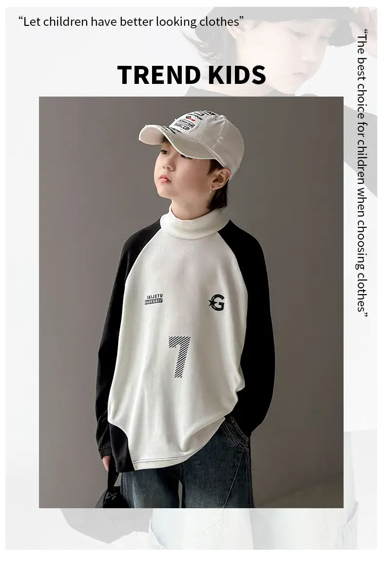 Boys Fleece Lined Base Layer Shirt White Black 7 — feature 2