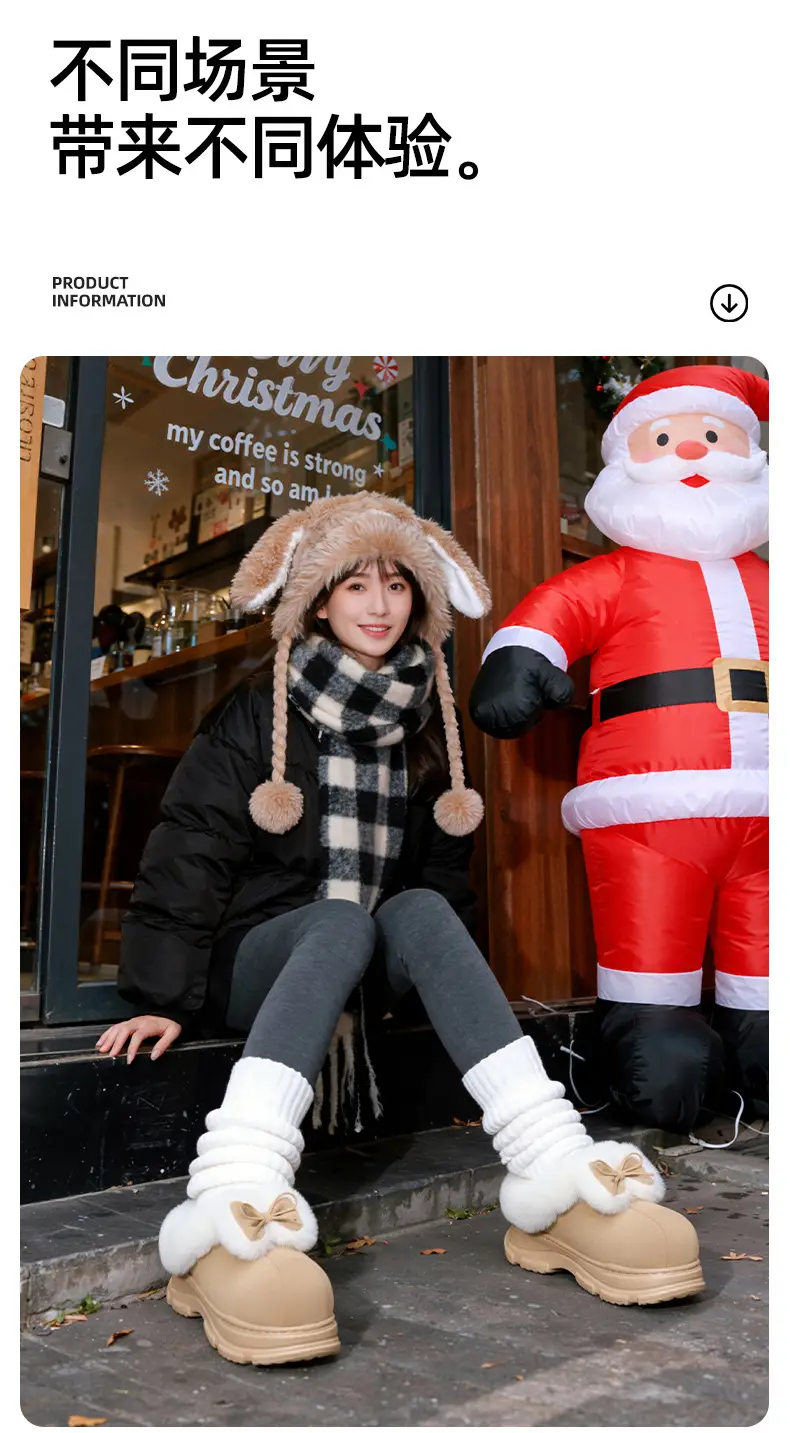 Nanbowan Cotton Slippers for Women, Autumn and Winter Home Indoor Plush Warm Thick-Soled Non-Slip Fuzzy Cotton Slippers for Ladies — feature 8