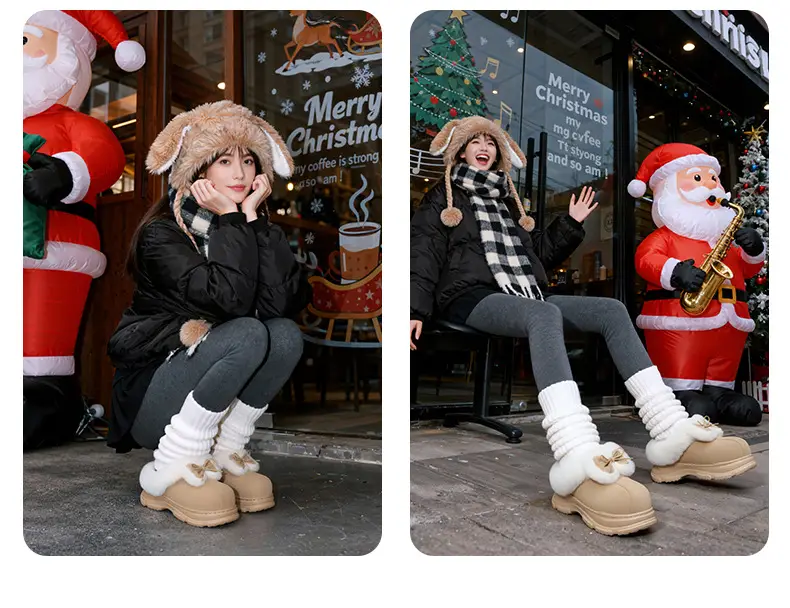 Nanbowan Cotton Slippers for Women, Autumn and Winter Home Indoor Plush Warm Thick-Soled Non-Slip Fuzzy Cotton Slippers for Ladies — feature 9