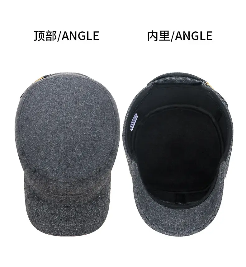Men Wool Cap Grey Cold Proof Back Sealed — feature 14