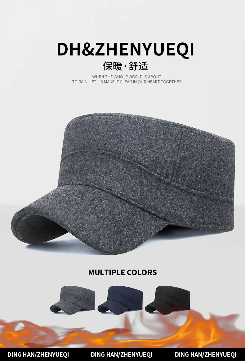 Men Wool Cap Grey Cold Proof Back Sealed — feature 5