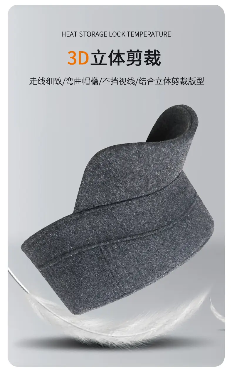 Men Wool Cap Grey Cold Proof Back Sealed — feature 8