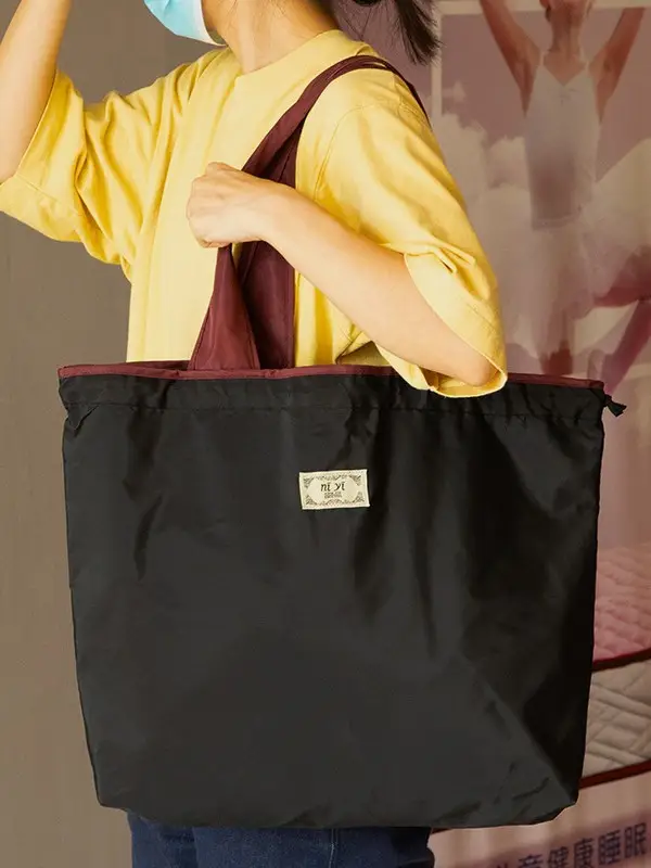 Purple Drawstring Tote Bag for Women, Foldable & Eco-Friendly - Image 15