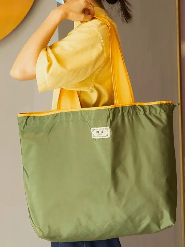 Purple Drawstring Tote Bag for Women, Foldable & Eco-Friendly - Image 17