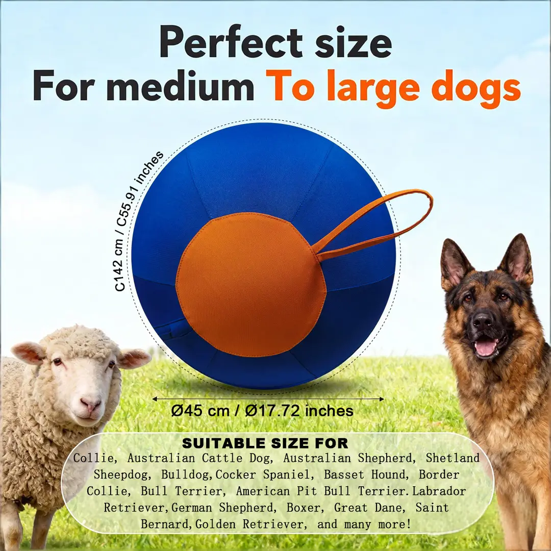 Large Dog Inflatable Chew Ball, Durable Pet Training Ball, Oxford Cloth Toy for Shiba Inu and Corgi Self-Entertainment