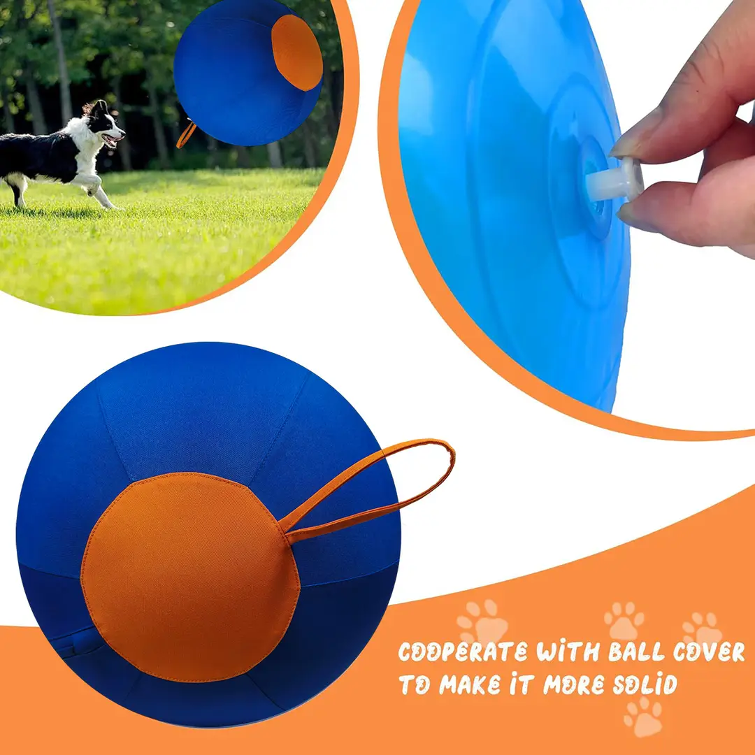Large Dog Inflatable Chew Ball, Durable Pet Training Ball, Oxford Cloth Toy for Shiba Inu and Corgi Self-Entertainment
