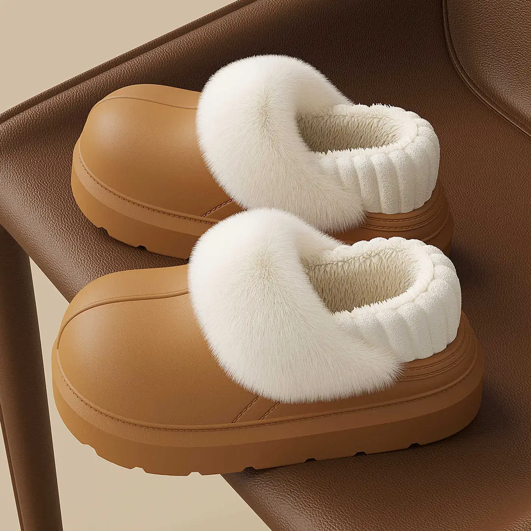 Removable and Washable Waterproof Cotton Shoes for Women, Winter 2025 New Model, Outdoor Wear, Thick-Soled, Height-Increasing, Non-Slip, Home Warm, Closed-Back Cotton Slippers - Image 7