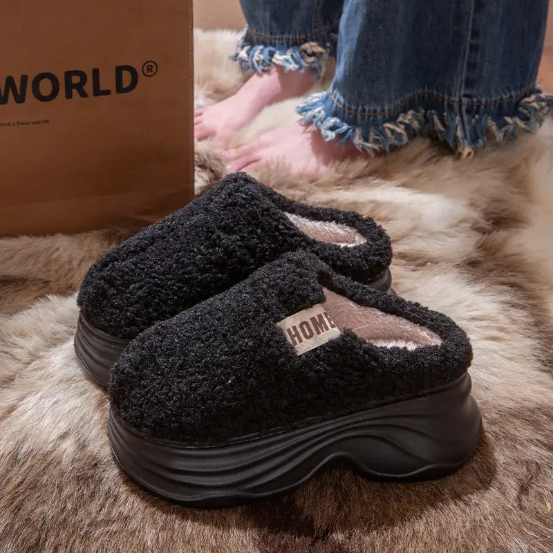 Winter Cotton Slippers Women Thick Soft Warm Furry - Image 3