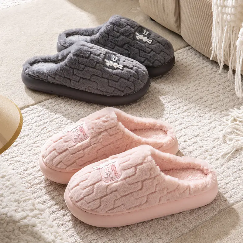 2025 Cotton Cartoon Slippers Women Winter Warm Pink - Image 6