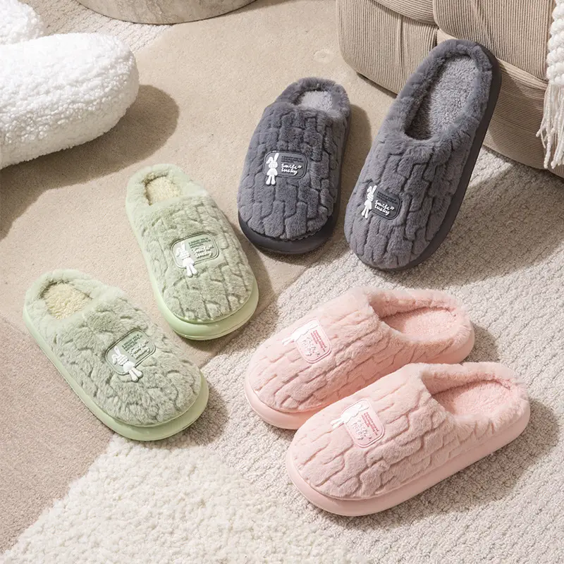 2025 Cotton Cartoon Slippers Women Winter Warm Pink - Image 8