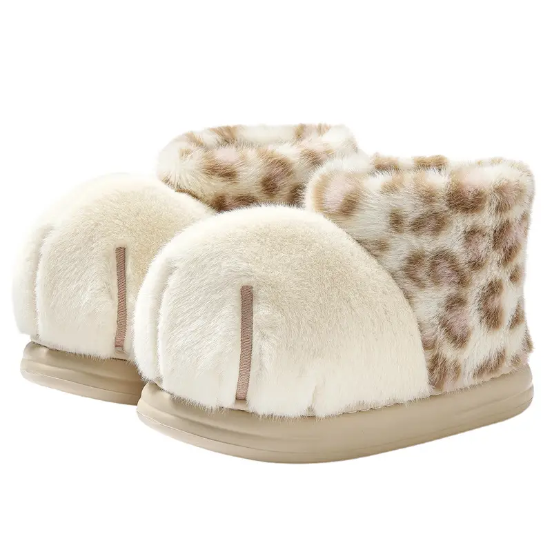 Thick-Soled Cotton Slippers for Women, Winter Indoor Home Slippers, Couple's Plush Slippers for Outdoor Wear, Autumn and Winter Couple's Slippers - Image 8