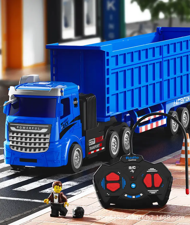 Children's Remote Control Semi-Trailer Toy Car Rc Electric Truck Simulation Transport Engineering Vehicle Charging Truck Remote Control Large Trailer — feature 2