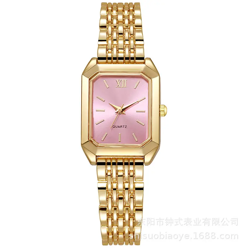Simple and Versatile Square Quartz Watch, Exquisite Ins-Style Steel Band Fashion Quartz Watch, Fashionable Light Luxury Student Watch for Women
