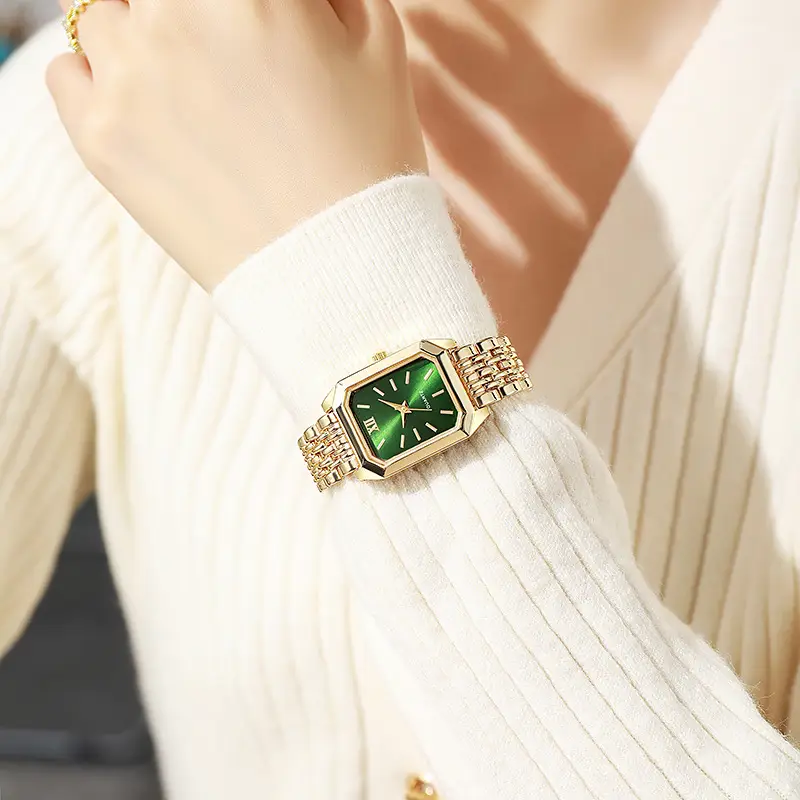 Simple and Versatile Square Quartz Watch, Exquisite Ins-Style Steel Band Fashion Quartz Watch, Fashionable Light Luxury Student Watch for Women — feature 3