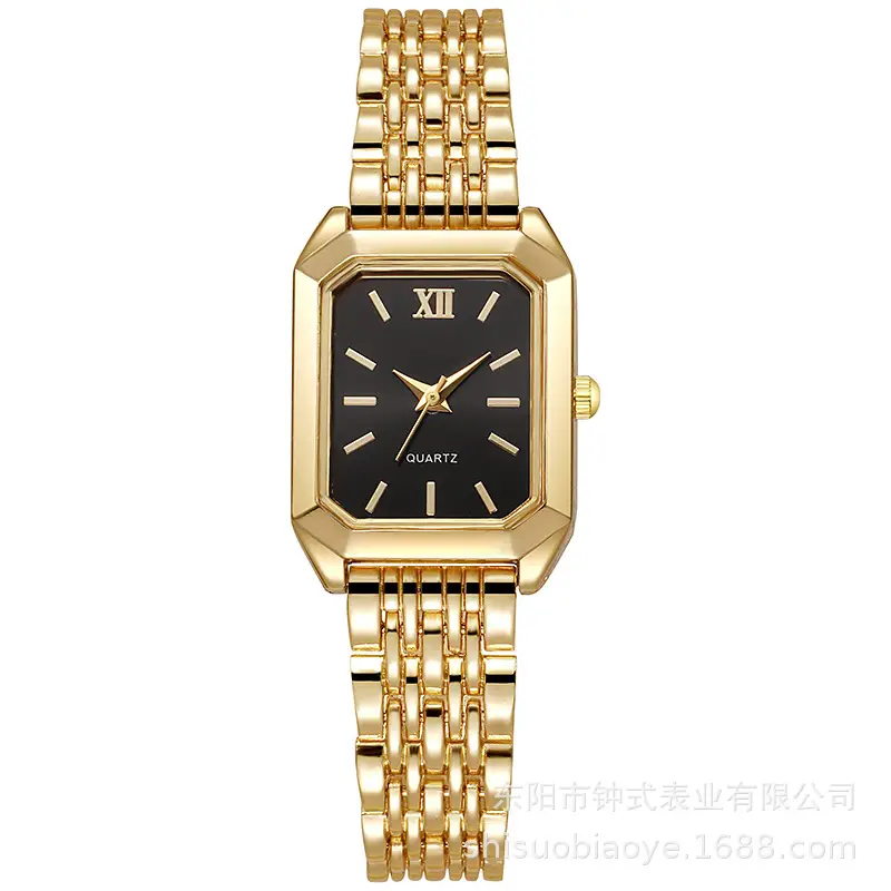 Simple and Versatile Square Quartz Watch, Exquisite Ins-Style Steel Band Fashion Quartz Watch, Fashionable Light Luxury Student Watch for Women