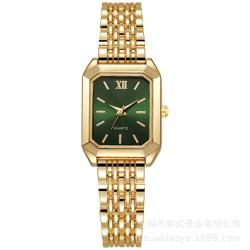 Simple and Versatile Square Quartz Watch, Exquisite Ins-Style Steel Band Fashion Quartz Watch, Fashionable Light Luxury Student Watch for Women