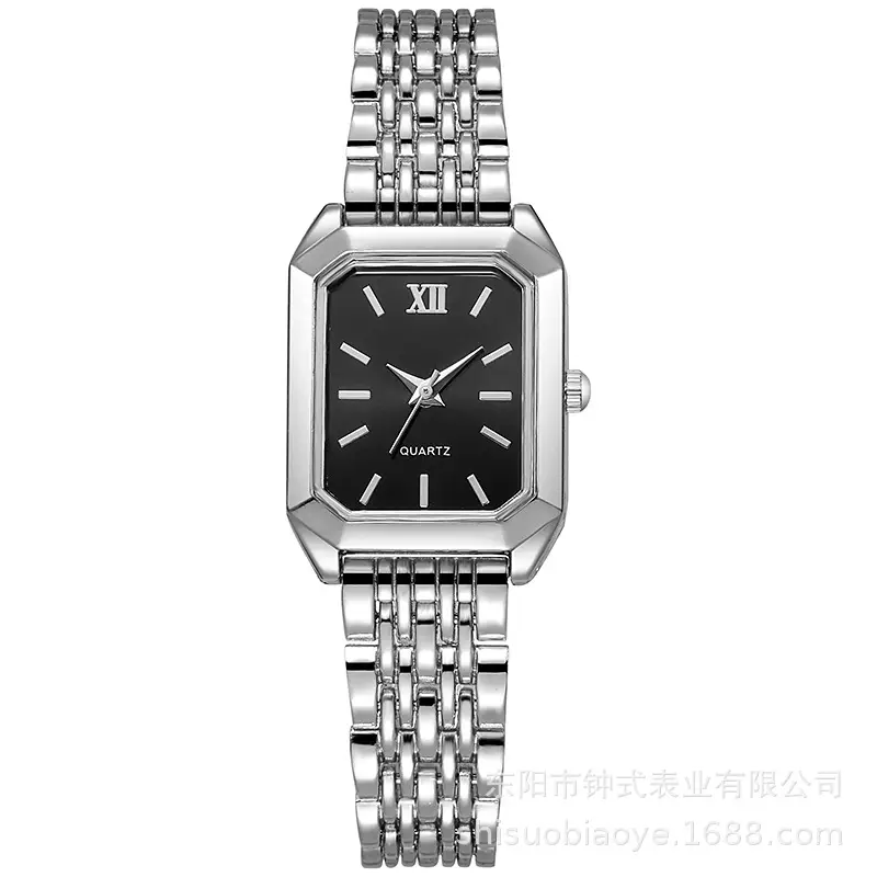 Simple and Versatile Square Quartz Watch, Exquisite Ins-Style Steel Band Fashion Quartz Watch, Fashionable Light Luxury Student Watch for Women