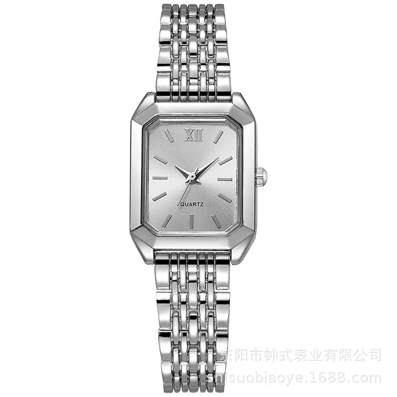 Simple and Versatile Square Quartz Watch, Exquisite Ins-Style Steel Band Fashion Quartz Watch, Fashionable Light Luxury Student Watch for Women