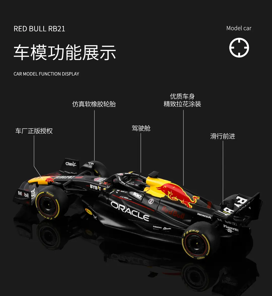 1:43 Red Bull F1 Rb19 Alloy Car Model Simulation Formula Racing Car Decoration Children's Toy Gift Wholesale — feature 5