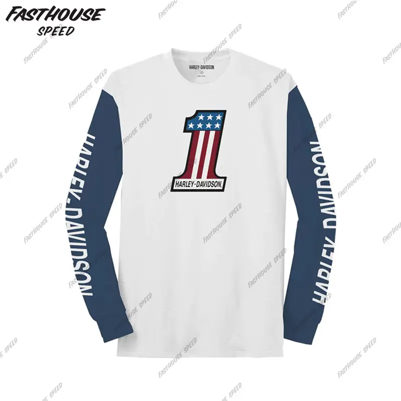 Hot-Selling Harley Motorcycle Off-Road Riding Clothing, Summer Long-Sleeved Breathable Motorcycle Clothing, Track Quick-Drying Clothing, Motorcycle Travel T-Shirt