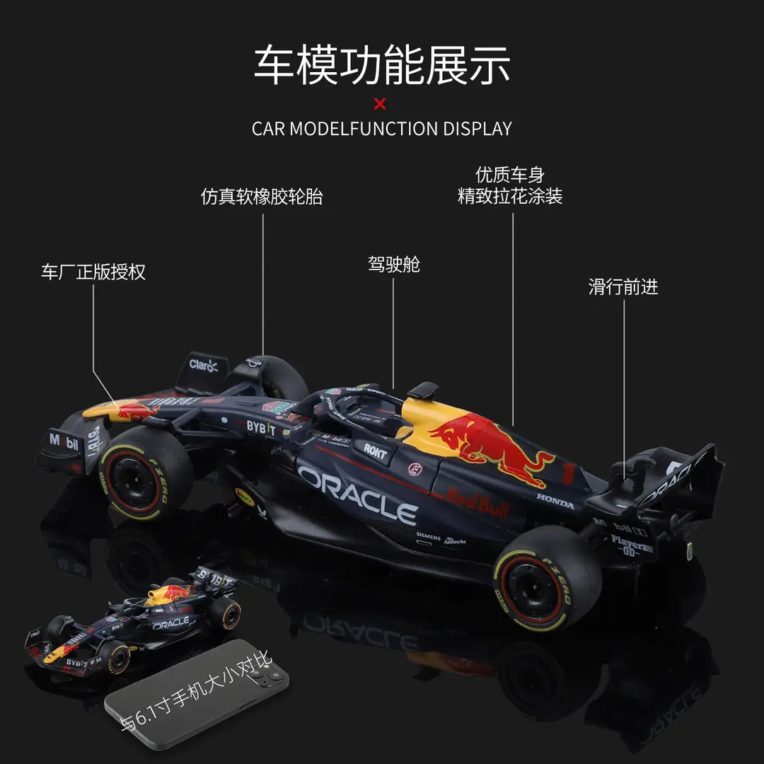 Black Mamba 1/43 Red Bull F1 Rb19 Champion Edition Alloy Racing Car Model Collectible Display Piece Rally Simulation Racing Car