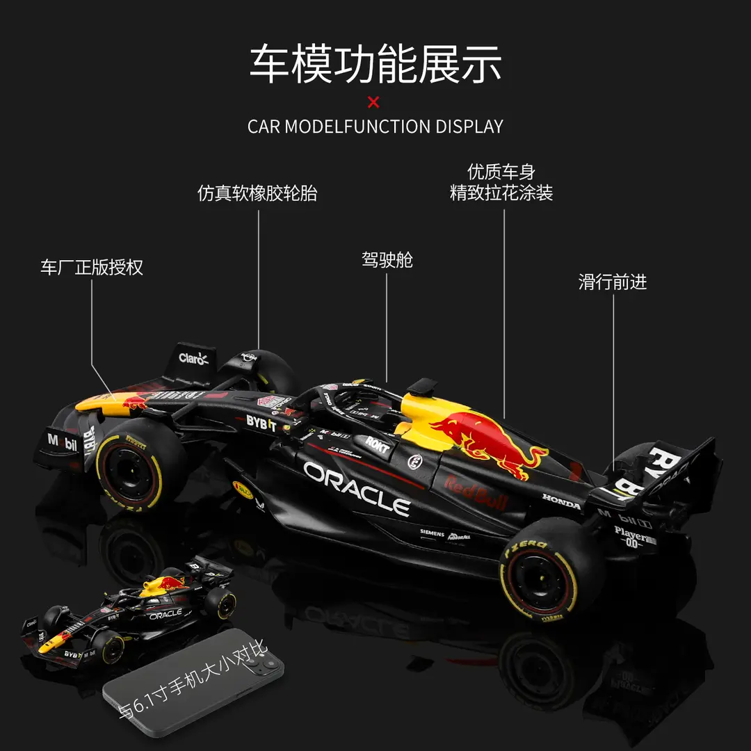 Black Mamba 1/43 Red Bull F1 Rb19 Champion Edition Alloy Racing Car Model Collectible Display Piece Rally Simulation Racing Car