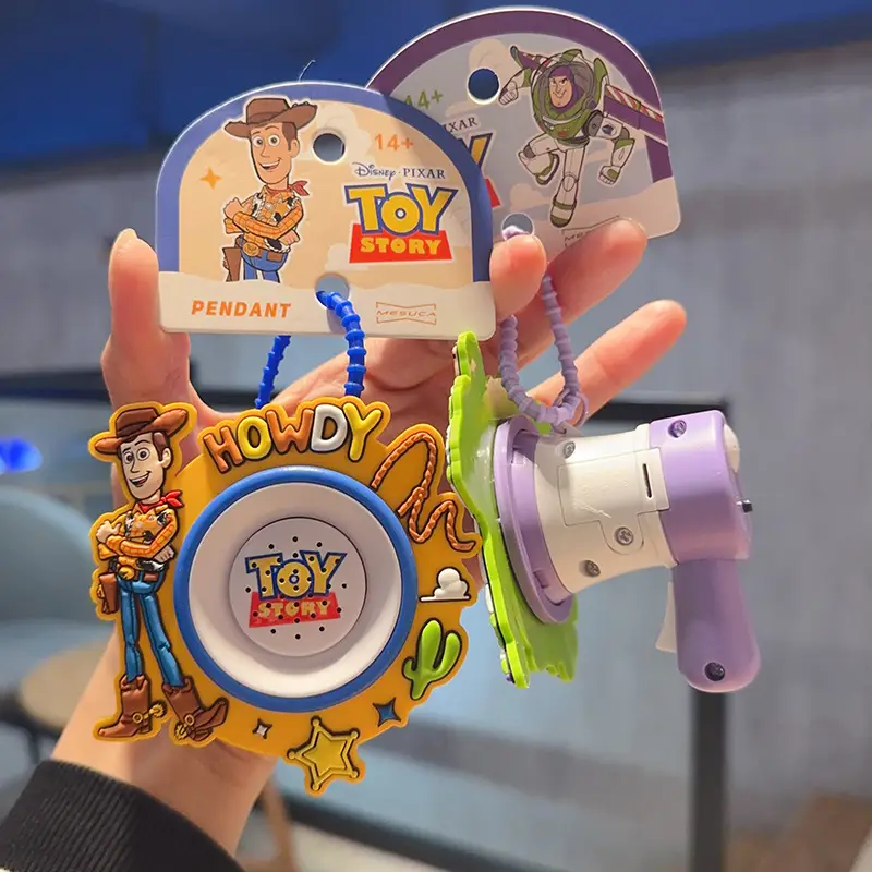 Cute and Creative Authentic Toy Story Buzz Lightyear Strawberry Bear Speaker Recording Toy Keychain Bag Pendant — feature 13