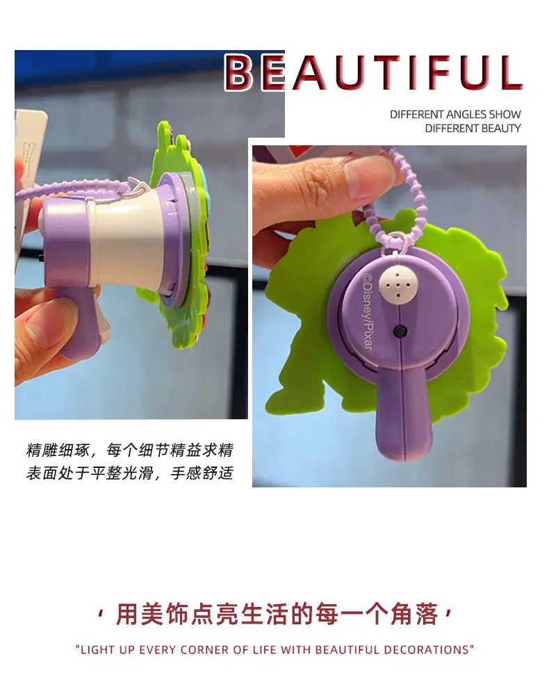 Cute and Creative Authentic Toy Story Buzz Lightyear Strawberry Bear Speaker Recording Toy Keychain Bag Pendant — feature 7