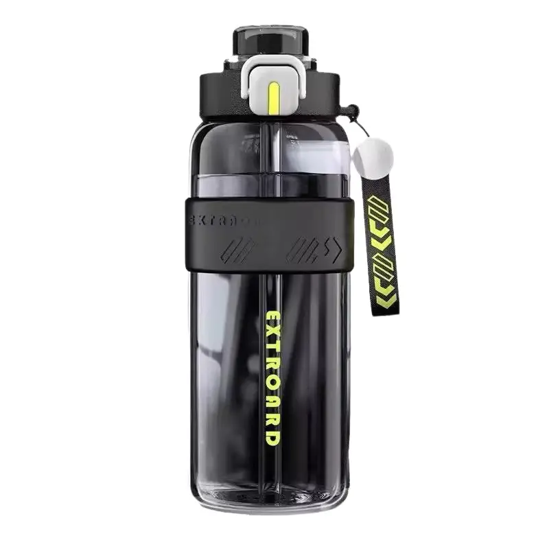 Sports Water Cup, Large Capacity, Outdoor Portable, High Temperature Resistant, Student Straw Cup, Anti-Fall, Fitness Water Bottle, Dual Drinking Design