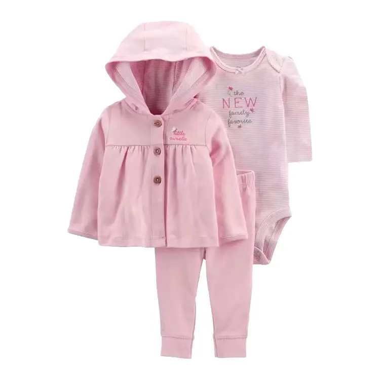 Foreign Trade Children's Clothing Spring and Autumn Cross-Border Dropshipping Baby Hooded Jacket Long Pants Long-Sleeve Romper Infant Three-Piece Set — feature 25