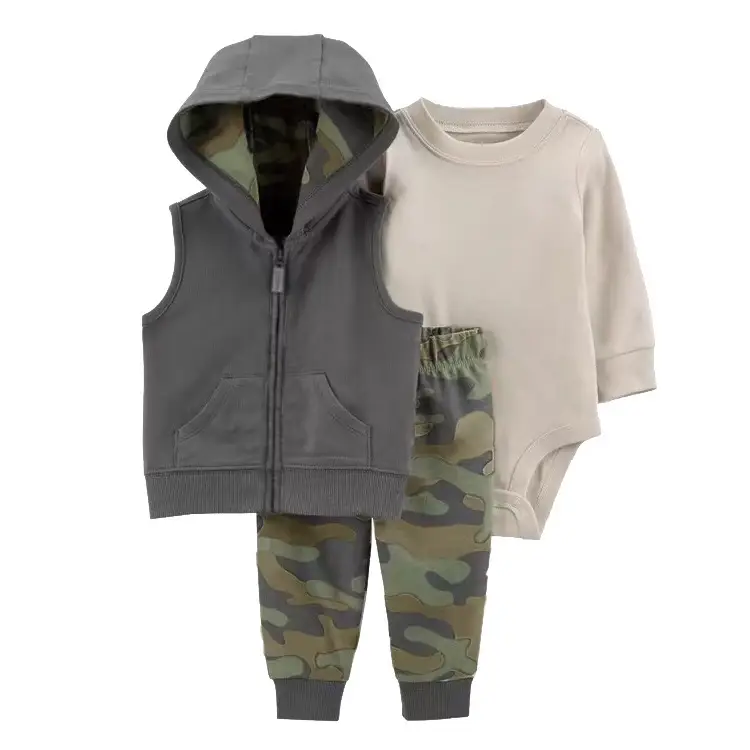 Foreign Trade Children's Clothing Spring and Autumn Cross-Border Dropshipping Baby Hooded Jacket Long Pants Long-Sleeve Romper Infant Three-Piece Set — feature 35