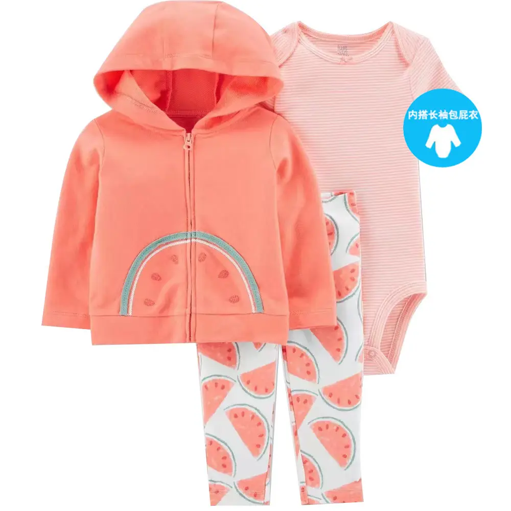 Foreign Trade Children's Clothing Spring and Autumn Cross-Border Dropshipping Baby Hooded Jacket Long Pants Long-Sleeve Romper Infant Three-Piece Set — feature 46