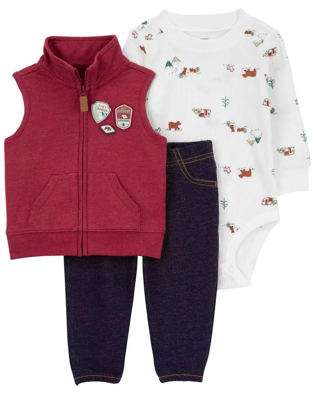 Foreign Trade Children's Clothing Spring and Autumn Cross-Border Dropshipping Baby Hooded Jacket Long Pants Long-Sleeve Romper Infant Three-Piece Set