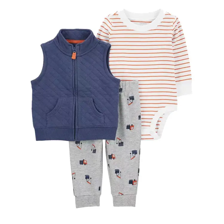 Foreign Trade Children's Clothing Spring and Autumn Cross-Border Dropshipping Baby Hooded Jacket Long Pants Long-Sleeve Romper Infant Three-Piece Set