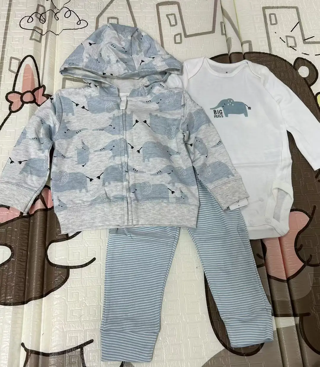 Foreign Trade Children's Clothing Spring and Autumn Cross-Border Dropshipping Baby Hooded Jacket Long Pants Long-Sleeve Romper Infant Three-Piece Set