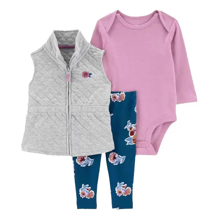 Foreign Trade Children's Clothing Spring and Autumn Cross-Border Dropshipping Baby Hooded Jacket Long Pants Long-Sleeve Romper Infant Three-Piece Set